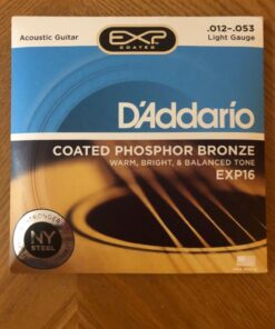 D’Addario EXP16 Coated Phosphor Bronze Acoustic Guitar Strings, Light, 12-53 – Offers a Warm, Bright and Well-Balanced Acoustic Tone and 4x Longer Life - With NY Steel for Strength and Pitch Stability 1-Pack 23 71jL00XBJDL