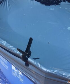 INTEX 28031E Pool Cover: For 12ft Round Metal Frame Pools – Includes Rope Tie – Drain Holes – 10in Overhang – Snug Fit 12-Foot 31 71jLSSxWT5L