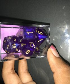 Chessex Dice Polyhedral 7-Die Borealis Set - Royal Purple with Gold Numbers CHX-27467 45 71jLYADXboL