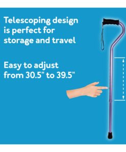 Carex Health Brands Ergo Offset Cane with Soft Cushioned Handle - Adjustable Walking Cane, Blue, 29-38 Inch (Pack of 1) 14 71jLjPlzPvL