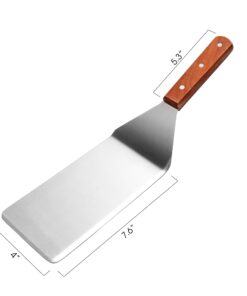 New Star Foodservice 36350 Wood Handle Extra Large Grill Turner/Spatula with Cutting Edge and 4-Inch Wide Blade, 16-Inch 4-Inch W Blade, 16-Inch L 12 71jMWFU2D2L