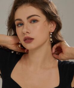 Baroque Pearl Drop 14K Gold Statement Dangle Earrings for Women Modern Irregular Pearl 17 71jMogJeTDL