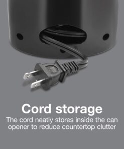 Proctor Silex Power Electric Automatic Can Opener for Kitchen with Knife Sharpener, Twist-off Easy-Clean Lever, Cord Storage, Black (75217PS) 7.9" x 4.8" x 5" 12 71jMvnwT0jL