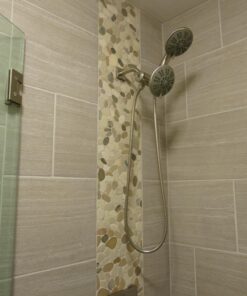 Ana Bath 5-Inch Anti-Clog High Pressure LARGE Dual Shower Head with Handheld Spray - 5 Unique Spray Modes/BRASS CONNECTOR/5 Ft Stainless Steel Hose/Spot Resist Brushed Nickel 41 71jMx2aCqGL