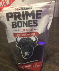 Purina Prime Bones Dog Bone, Made in USA Facilities, Natural Medium Dog Treats, Filled Chew With Pasture-Fed Bison - 6 Ct. Pouch 1.4 Pound (Pack of 1) 32 71jN2FK8aGL