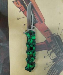 Tac Force Assisted Opening Rescue Glass Breaker Bright Green Skull Design Hunting Camping Tatical Pocket Knife 25 71jNhl9b4mL