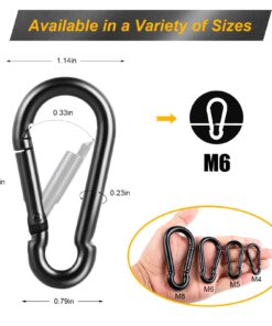 Alternative view of 8 Pcs Carabiner Clip Spring Snap Hook - M6 2.36 Inch Heavy Duty Snap Hooks Quick Link for Hiking Camping Fishing Swing Hammock, 270lbs Capacity M6 (2.36Inch)-8Pcs