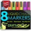 Liquid Chalk Markers for Blackboards - Use as Glass Window Markers, Mirror Pens, Blackboard or Chalkboard Markers - 8 Bold Neon Colors - Wet or Dry Erase Chalk Pens for Easy Clean Up Standard Ink 3 71jO1vVqPlL