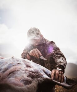 Old Timer 152OT Sharpfinger 7.1in S.S. Full Tang Knife with 3.3in Clip Point Skinner Fixed Blade, Black Sawcut Handle, and Leather Belt Sheath for Hunting, Camping, Skinning, EDC, and Outdoors 48 71jO23aKVL