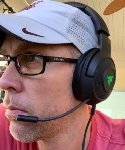 Razer Kraken X USB Ultralight Gaming Headset: 7.1 Surround Sound - Lightweight Frame - Green Logo Lighting - Integrated Audio Controls - Bendable Cardioid Microphone - for PC - Classic Black Green Lighting Only 46 71jOsaYM8L