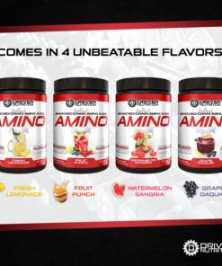 Driven Amino Branched-Chain Amino Acid with Glutamine - 2:1:1 BCAA Ratio, 4g Leucine - Train Harder & Longer - Increase Muscle Mass, Aid Recovery - Low-Carb - Vegan - 50 Servings - Grape 50 Servings (Pack of 1) 13 71jPPI2jiQL