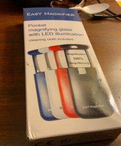 EasY Magnifier Small Pocket Magnifying Glass 3X with LED Light For Reading Fine Print; Mini Lighted Hand Held Acryl Lens; Read Lables In Stores; Magnify Glasses For Close Work;Helpful Gift For Seniors 41 71jQsrCZuDL