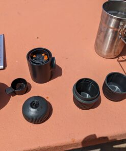 WACACO Nanopresso Portable Espresso Maker, Upgrade Version of Minipresso, 18 Bar Pressure, Small Travel Coffee Maker, Manually Operated. Perfect for Kitchen and Office Black 23 71jRbqdFkOL