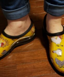 Sloggers Waterproof Garden Shoe for Women – Outdoor Slip-On Rain and Garden Clogs with Premium Comfort Support Insole 8 Chickens Daffodil Yellow 37 71jRsqUUvDL