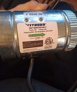 VIVOSUN 4 Inch Inline Duct Fan 100 CFM, HVAC Exhaust Ventilation Fan with Low Noise for Basements, Bathrooms, Kitchens and Attics, Silver 4'' 31 71jSBOerkjL