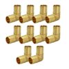 Supply Giant QYMO0012-10 X PEX 90 Degree Elbow Barb Pipe Fitting 1/2'' Brass (pack of 10), 1/2 Inch, 10 Count 10 Pack 7 71jSqBBufL