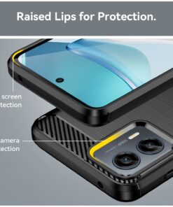 Muokctm for Moto G 5G 2023 Case, with Tempered Glass Screen Protector, Slim Soft TPU Protective Rubber Bumper Cover for Motorola G 5G 2023 (Black) Black 9 71jThuwxDYL