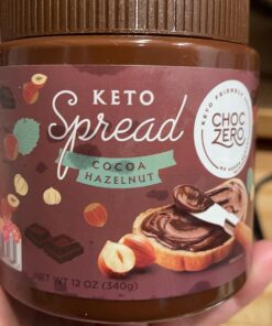 ChocZero Milk Chocolate Hazelnut Spread - Keto Friendly, No Sugar Added, Best Low Carb Dessert, Perfect Topping for Almond Flour Pancakes, Naturally Sweetened with Monk Fruit (1 jar, 12 oz) 33 71jToJ nMAL