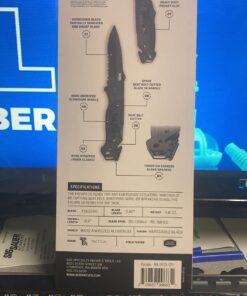 SOG Escape Tactical Folding Knife- 3.4 Inch Serrated Edge Blade Emergency Pocket Knife with Glass Breaker, Wire Stripper and Line Cutter Blades-Black (FF25-CP) Escape - Hardcased Black 45 71jTsqxMYyL