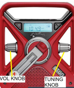 Eton - American Red Cross FRX3+ Emergency NOAA Weather Radio, Red, Digital Display, Hand Turbine, Solar Power, Red LED Flashing Beacon, 7 NOAA/Environment Canada Weather Bands, Phone Charger FRX3+ 43 71jVR0Le9mL