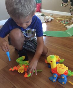Kidtastic Dinosaur Toys, 106 pcs Take Apart Stem Learning Toys with Screwdriver, Ages 3-6 Year Kids Birthday Gift, Fun Construction for Boys and Girls - Build a Dinosaur, 3 yr Old Toddler Toys 42 71jW6sjvSdL