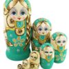 Winterworm Cute Little Girl with Big Braid Handmade Matryoshka Wishing Dolls Russian Nesting Dolls Set 7 Pieces Wooden Kids Gifts Toy Home Decoration Green 10 71jWDR0BAjL