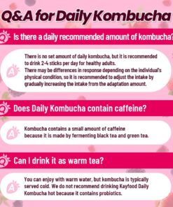 KAYFOOD Daily Kombucha Powder Tea 5g x 20 sticks (100g/3.52oz) with Bottle Sugar Free Diet Tea (SevenBerry Bottle Set) SevenBerry Bottle Set 8.45 Ounce (Pack of 20) 20 71jWITN7xgL