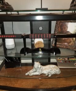 Ten Ryu – Samurai Sword Stand – Black Lacquered Wood Single Sword Stand with Red Velvet Holders and Ten Ryu Logo on Stand, Display Your Collection with Pride – MA-1SD 18 71jXH3hFfL