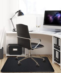Office Rolling Chair Mat for Hardwood and Tile Floor, Black, Anti-Slip, Non-Curve, Chair Mat Best for Under the Computer Desk , 47 x 35 Rectangular Non-Toxic Plastic Protector, Not for Carpet 28 71jXuBAq76L