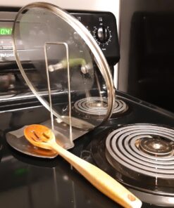 Yummy Sam Pot Lid Holder and Spoon Rest, Stainless Steel Utensils Lid Spoon Holder Ladle Rest Pot Lid Rack Shelf Stand Holder Multifunctional Storage Rack Stove Organizer (Silver) 45 71jXySD4GjL