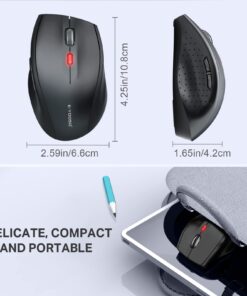 E-YOOSO Bluetooth Wireless Mouse, 3 Modes Bluetooth 5.0 & 3.0 Mouse 2.4GHz Ergonomic Wireless Optical Mouse with USB Nano Receiver, 5 Adjustable DPI Levels, 6 Buttons for Laptop, MacBook, iPad, PC Black(Bluetooth+Wireless) 33 71jY5kuhqCL