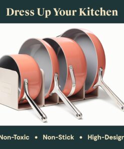 Alternative view of Caraway Nonstick Ceramic Cookware Set (12 Piece) Pots, Pans, Lids and Kitchen Storage - Non Toxic, PTFE & PFOA Free - Oven Safe & Compatible with All Stovetops (Gas, Electric & Induction) - Perracotta