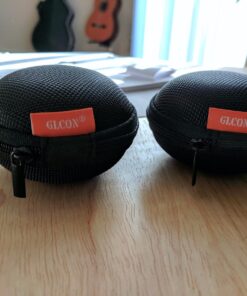 Earbuds Case 2 Pack - GLCON Small Electronic Zipper Case - Shockproof Hard EVA Storage Pouch Zipper Carrying Case for Airpods, Earphone, Ear Bud, Adapter, Cable, Charger, Headset - Black 30 71jalh8eHL