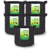 247Garden 5-Pack 5-Gallon Aeration Fabric Pot/Plant Grow Bags w/Handles (260 GSM, Black, 10H x 12D) 5 Gallon 18 71jb4pyn6WL