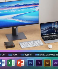 Trycoo HA-2 Mini PC, AMD Ryzen 7 5800U (8C/16T, up to 4.4Ghz), 16GB RAM 512GB M.2 2280 SSD, Win 11 Pro Mini Desktop Computer 4K@60Hz HD 2.0/DP/Type-C/WiFi 6/BT5.2/USB3.2 AMD Ryzen 7 5800U 16GB RAM 512GB SSD 19 71jbCKhKHLL