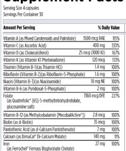 Designs for Health Prenatal Pro - Multivitamin for Women with Prenatal Vitamins A, D, E + Vitamin K - Includes Bioactive Folate + Calcium Magnesium Zinc - Nursing + Postpartum Essentials (120 Caps) Standard Packaging 14 71jbVTIBgdL