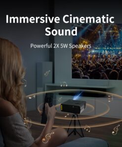 Projector with WiFi and Bluetooth, ASAKUKI Native 1080P 4K Support 450 ANSI Outdoor Movie Proyector, Indoor Home Theater w/ Portable Bag, Compatible w/ Sticks/Phone/iphone/Laptop 40 71jcbia oYL