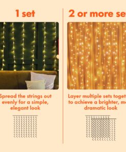 Twinkle Star 300 LED Window Curtain String Lights Wedding Party Home Garden Bedroom Outdoor Indoor Wall Decorations, Warm White *Warm white 26 71jda7IvsiL