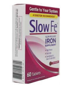 Slow Fe, High Potency Iron 45 mg, Slow Release - 60 Tablets 60 Count (Pack of 1) 7 71je cU c7L
