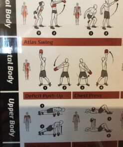 NewMe Fitness Workout Posters for Home Gym - Exercise Posters for Full Body Workout - Core, Abs, Legs, Glutes & Upper Body Training Program Kettlebell 1 27 71jeS1NQEUL