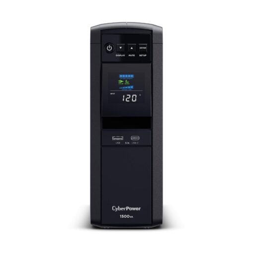 CyberPower CP1500PFCLCD PFC Sinewave UPS System, 1500VA/1000W, 12 Outlets, AVR, Mini Tower