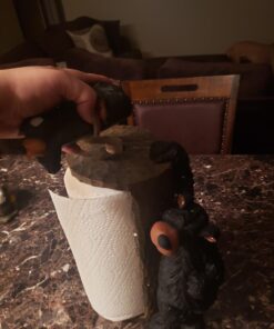 Willie Black Bear Paper Towel Holder Rack for Free Standing on Counter or Table (Great Kitchen Decor) 14" 17 71jfmhrKOKL