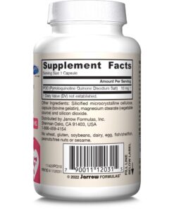 Jarrow Formulas PQQ 10 mg - 30 Servings (Capsules) - Aids Mitochondrial Biogenesis & Metabolism - Supports Brain, Heart Health & Cognitive Function - PQQ Dietary Supplement - Gluten Free 19 71jfuaLQ6YL 3