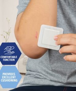 Med PRIDE 6 inch x 6 inch Bordered Gauze-Island Dressing| 25 Pack-Individually Packed Pouches| Wound Dressing with Adhesive, Breathable Borders| Sterile & Highly Absorbent| Latex-Free 6'' x 6'' 14 71jgEnZEDL