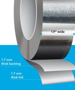 IMPRESA - Aluminum Foil Tape for Sealing and Patching Hot and Cold HVAC, Ducts, Pipes - Insulation Home and Commercial - 1.9 Inches Wide (150 Feet/50 Yards) 29 71jgNaoCrL