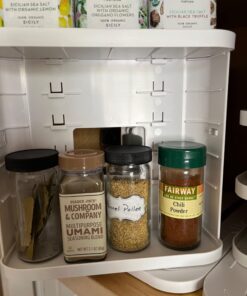 Cabinet Caddy SNAP! Sliding Spice Rack Organizer for Cabinet, Just Pull & Rotate, 3 Snap-In Shelves Adjust for 5 Levels of Storage, Magnetic Modular Design, Non-Skid Base, 8.9”H x 6.1”W x 10.8”D 47 71jgTJJKawL