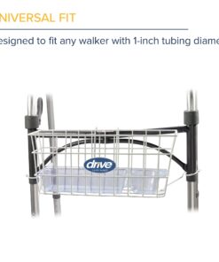Drive Medical 10200B Walker Basket with Plastic Cup Holder, White 25 71jgbd31dL