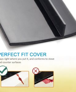 Silicone Stove Counter Gap Cover - Kitchen Wide & Long Gap Filler, Seals Spills Between Counter/Stovetop/Appliances/Oven/Washing Machine/Washer/Dryer, Heat-Resistant & Easy Clean (2 Pack, Black) 11 71jgjMczITL
