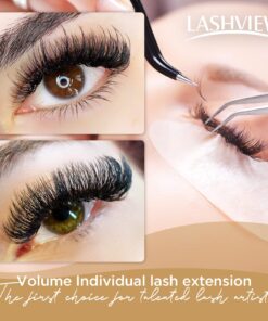 LASHVIEW Russian Volume Lashes 0.03mm Thickness C Curl 8-15mm Mix Tray Faux Individual Eyelash Extension Soft Semi-Permanent Lashes Pure Korean(Professional Salon Use) 0.03-C(8-15mm) 14 71jgrI7PC7L