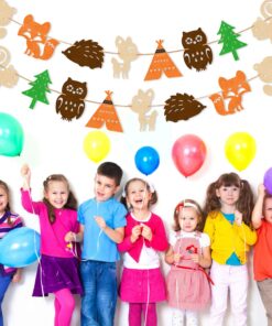 Woodland Baby Shower Banner Wild Camping Forest Theme Decorations Felt Garland for Woodland Creatures Birthday Party Supplies 17 71jhdFFUAhL